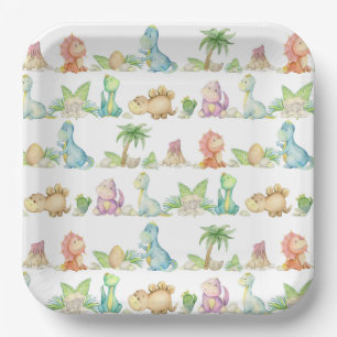 Assiettes en papier dinosaures, Fête aux dinosaure