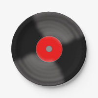 Assiettes en Papier Disque Vinyle Rétro Musique de