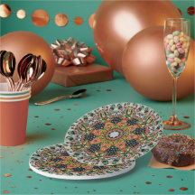 Assiettes en papier et pour fête abstraites