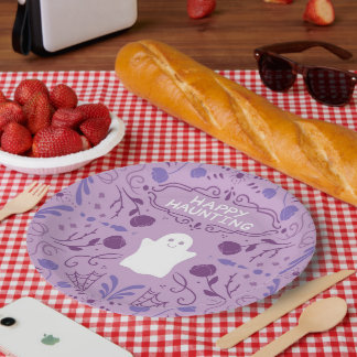 Assiettes en papier fantôme "Joyeuse Chasse" pour 