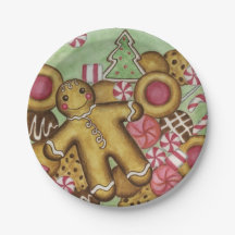 Assiettes en Papier Fête de Noël Cookies