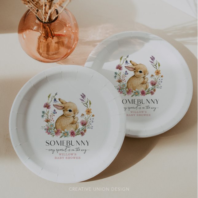 Assiettes en papier Fleurs sauvages Baby Shower So (Créateur téléchargé)