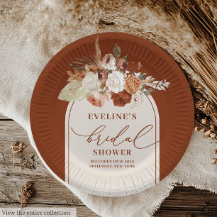 Assiettes en papier florales en terre cuite bohème