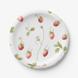 Assiettes en papier fraises très sucrées
