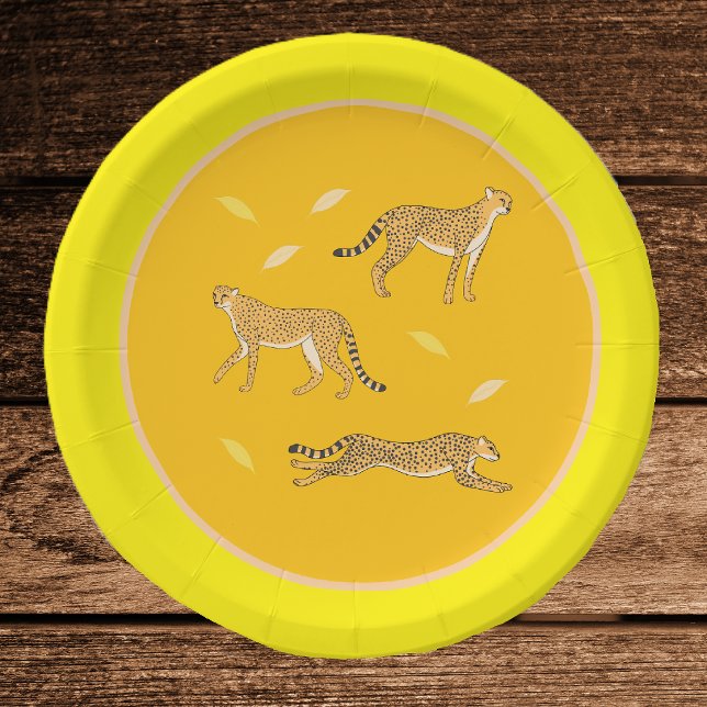 Assiettes en papier Guépard (Créateur téléchargé)