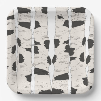 Assiettes en papier Les bouleaux