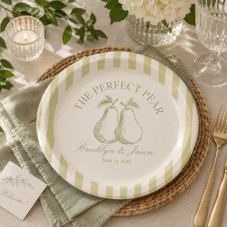 Assiettes en papier Mariage Parfait Poire