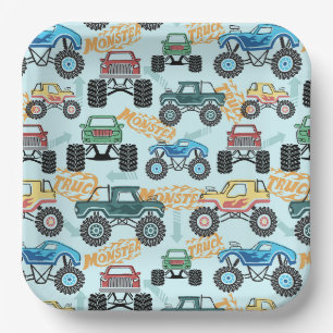 Assiettes en papier Monster Truck, fête d'annivers