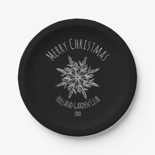 Assiettes en Papier Noël Flocon de Neige Cristal d