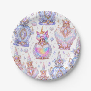 Assiettes en papier parfum de licorne