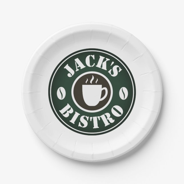 Assiettes en papier personnalisées avec logo d'ent (Devant)