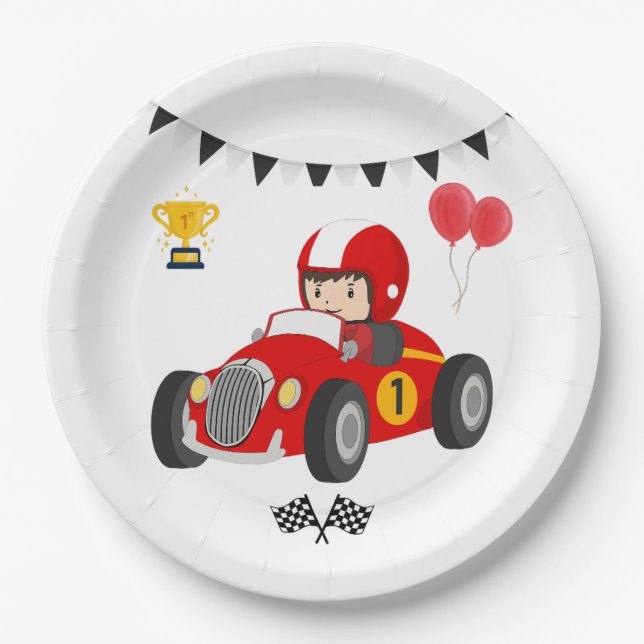 Assiettes en papier pour 1er anniversaire de voitu (Devant)