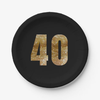 Assiettes en papier pour 40e anniversaire/annivers