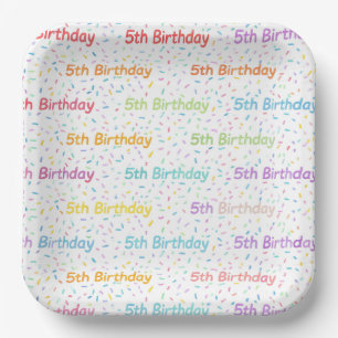 Assiettes en papier pour 5ème anniversaire, Cinqui
