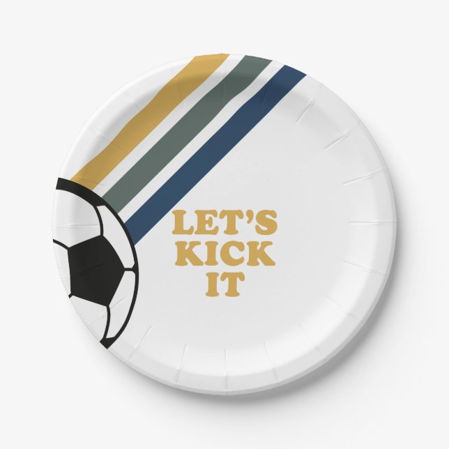 Assiettes en papier pour anniversaire de football  (Devant)