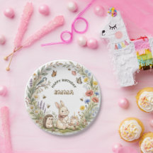 Assiettes en papier pour anniversaire de jardin de