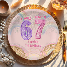 Assiettes en papier pour anniversaire Six Sept 67