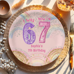 Assiettes en papier pour anniversaire Six Sept 67