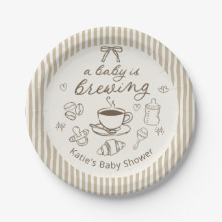 Assiettes en papier pour Baby Shower A Baby Is Bre