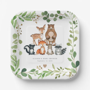 Assiettes en papier pour Baby Shower Animaux de la