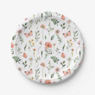 Assiettes en papier pour baby shower Baby in Bloom
