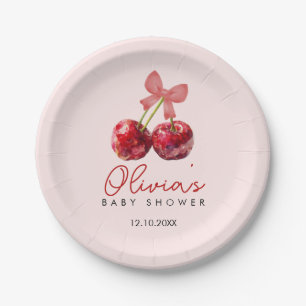 Assiettes en papier pour Baby Shower Cherry pour f