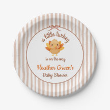 Assiettes en papier pour Baby Shower Little Turkey