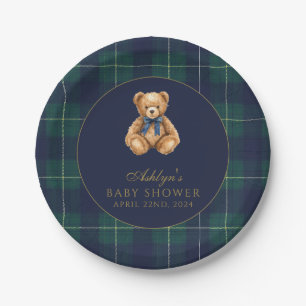 Assiettes en papier pour baby shower Ourson Polo V