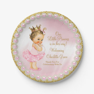 Assiettes en papier pour Baby Shower Princesse