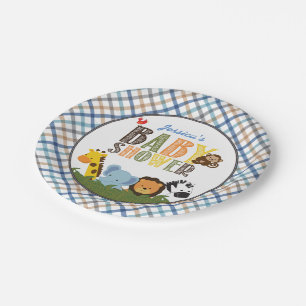 Assiettes en papier pour Baby Shower Safari