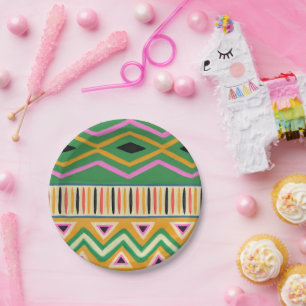 Assiettes en papier pour fête avec impression afri
