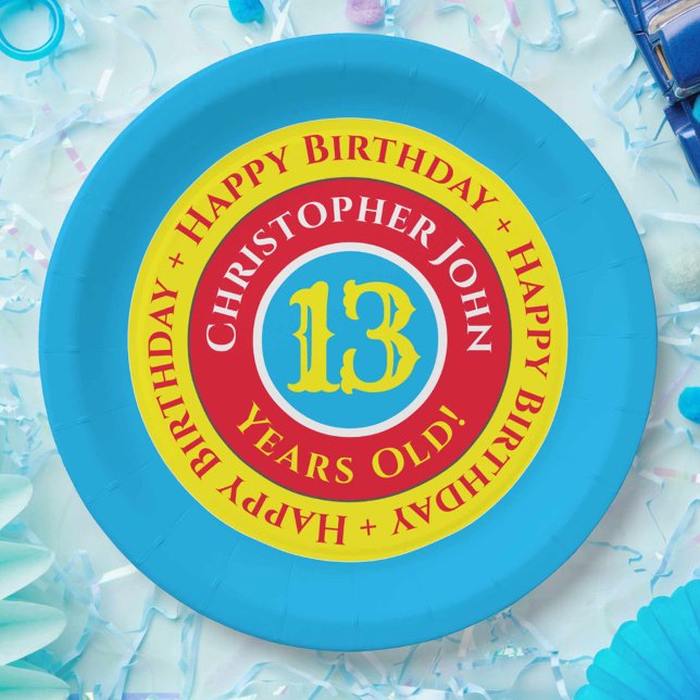Assiettes en papier pour fête d'anniversaire 13 an (Créateur téléchargé)