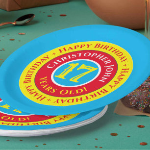 Assiettes en papier pour fête d'anniversaire 17 an