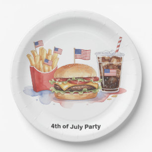 Assiettes en Papier pour Fête de Hot-Dogs et BBQ d