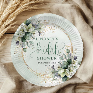 Assiettes en papier pour la douche de mariée botan
