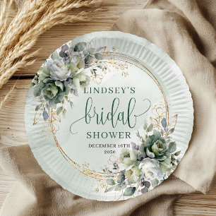 Assiettes en papier pour la douche de mariée Botan