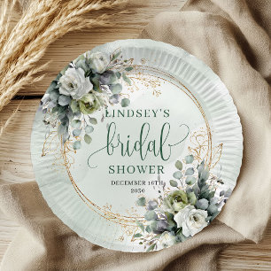 Assiettes en papier pour la douche de mariée en or