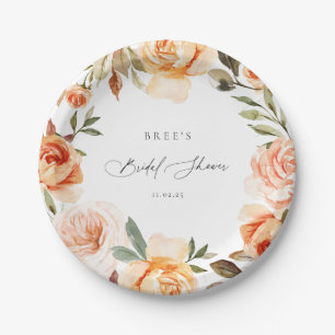 Assiettes en papier pour la douche de mariée Fleur