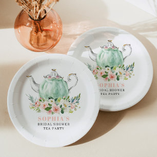 Assiettes en papier pour la fête de thé de douche