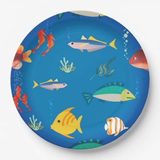 Assiettes en papier pour poissons tropicaux