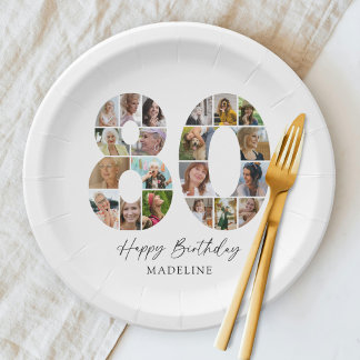 Assiettes en papier raffinées pour les 80 ans