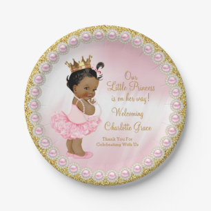Assiettes en papier Rose Gold Princess Baby Shower