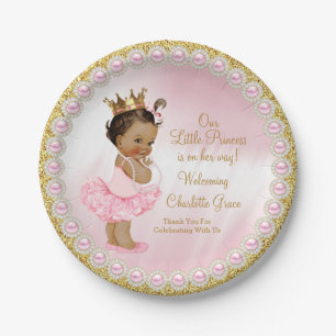 Assiettes en papier Rose Gold Princess Baby Shower
