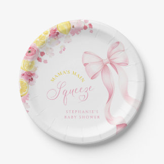 Assiettes en papier Rose pour Baby Shower Lemon