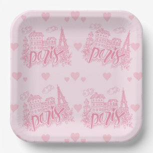 Assiettes en Papier Roses de Paris, Assiettes de F