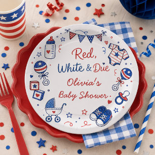 Assiettes en papier rouge blanc futur