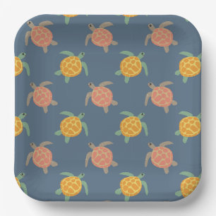 Assiettes en Papier Tortue, Anniversaire Tortue de