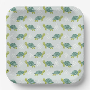 Assiettes en Papier Tortue, Fête d'Anniversaire su