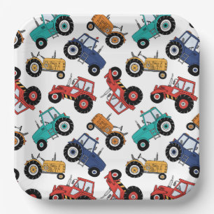 Assiettes en papier tracteur, Fournitures pour fêt