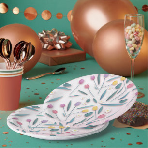 Assiettes en papier Tulipe de printemps et Daisy